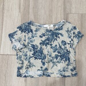 LoveShackFancy Blue Floral Kids Tee